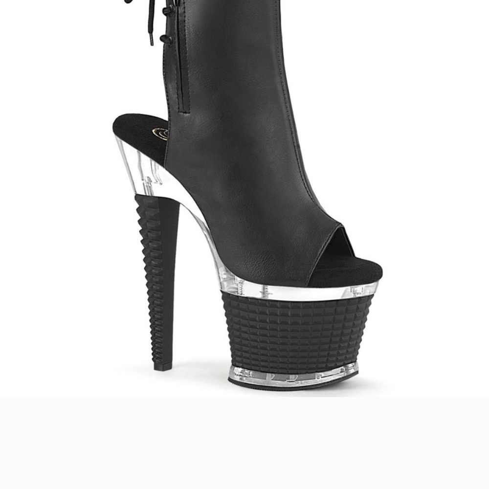 Pleaser Black Platform Stiletto Heel Boots - Picture 1 of 1